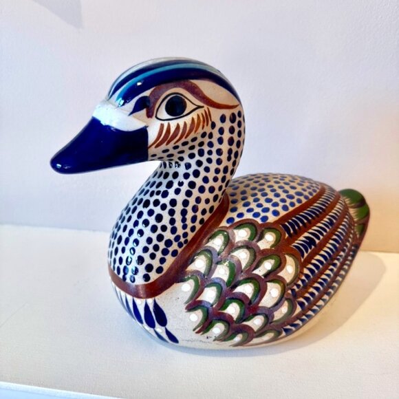 Mexico Vintage Tonala Duck Handmade Pottery Art - Picture 1 of 12